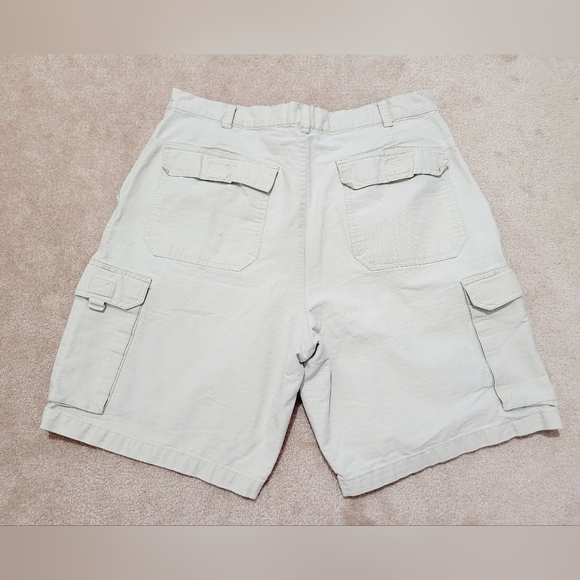 Route 66 Cargo Shorts Tan 100% Cotton Men's Size 34 Lots Of Pockets - Picture 3 of 8